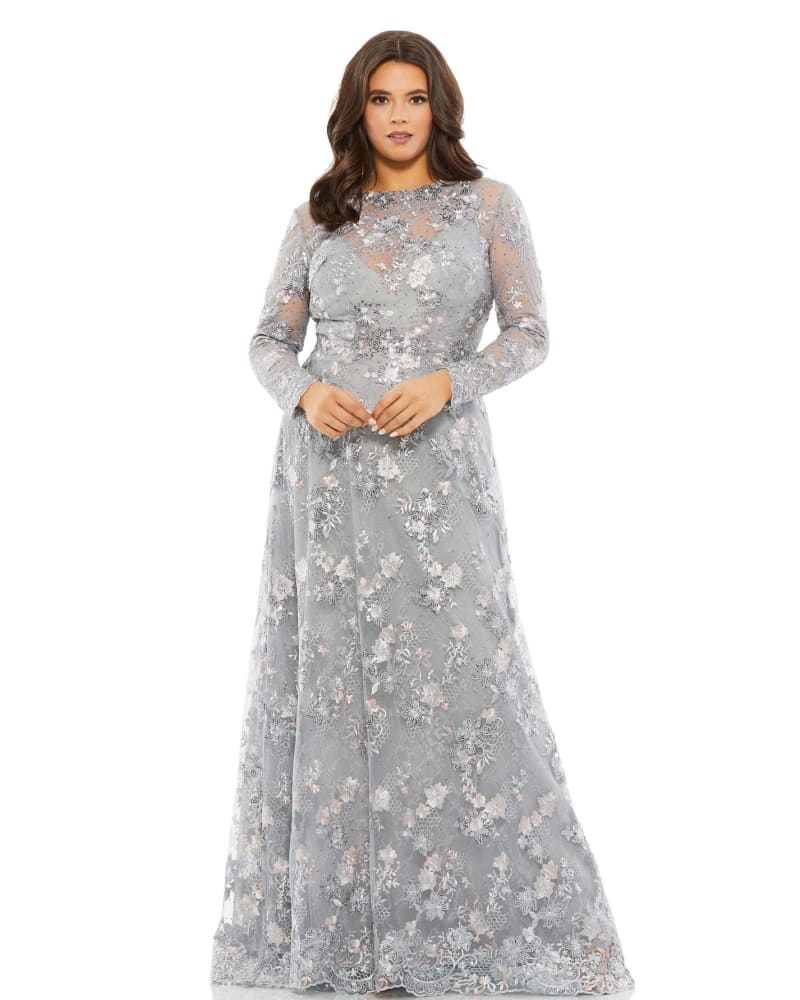 Embellished illusion gown cheap